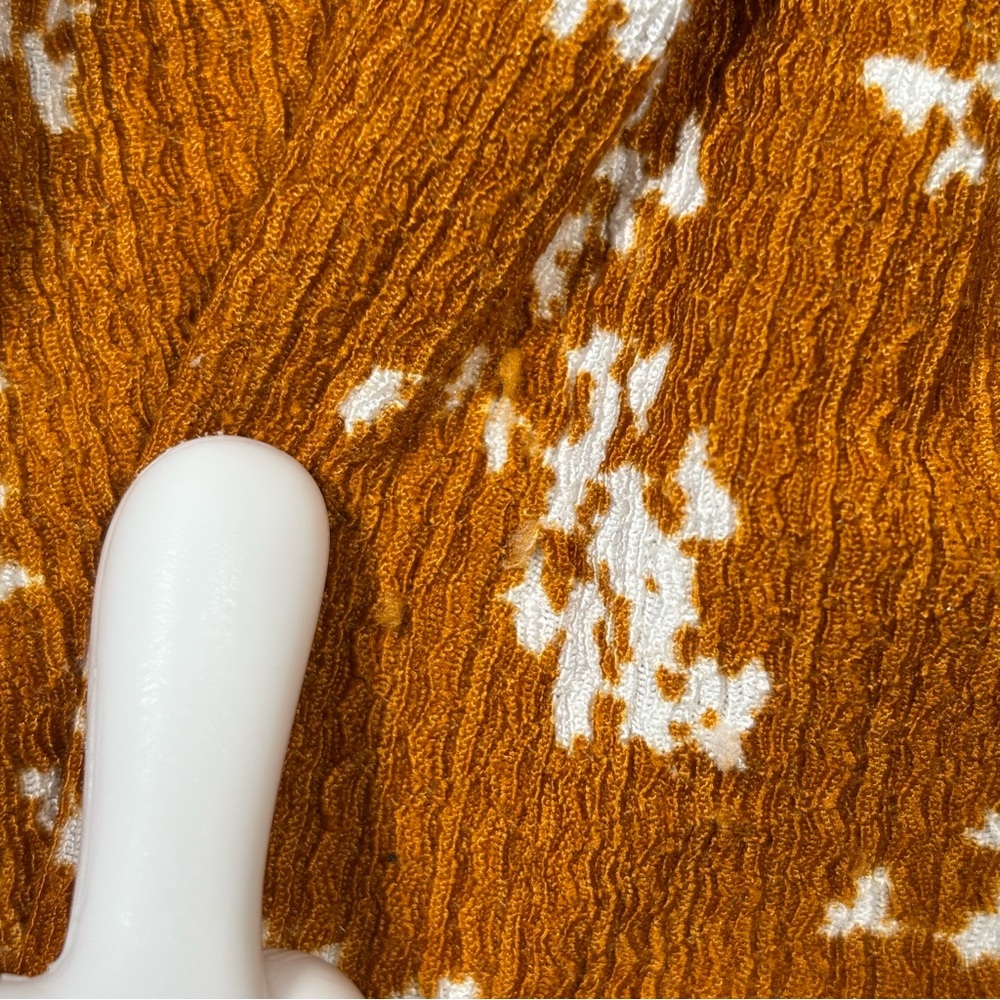 Anthropologie Amber Dolman Blouse Women X-Small Orange Floral Tie-Front Boho - Picture 8 of 12